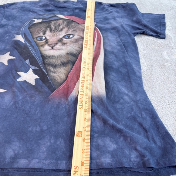 The Mountain Patriotic Kitten American Flag Tie Dye T Shirt XL Vintage 2014 Y2k - Picture 5 of 7